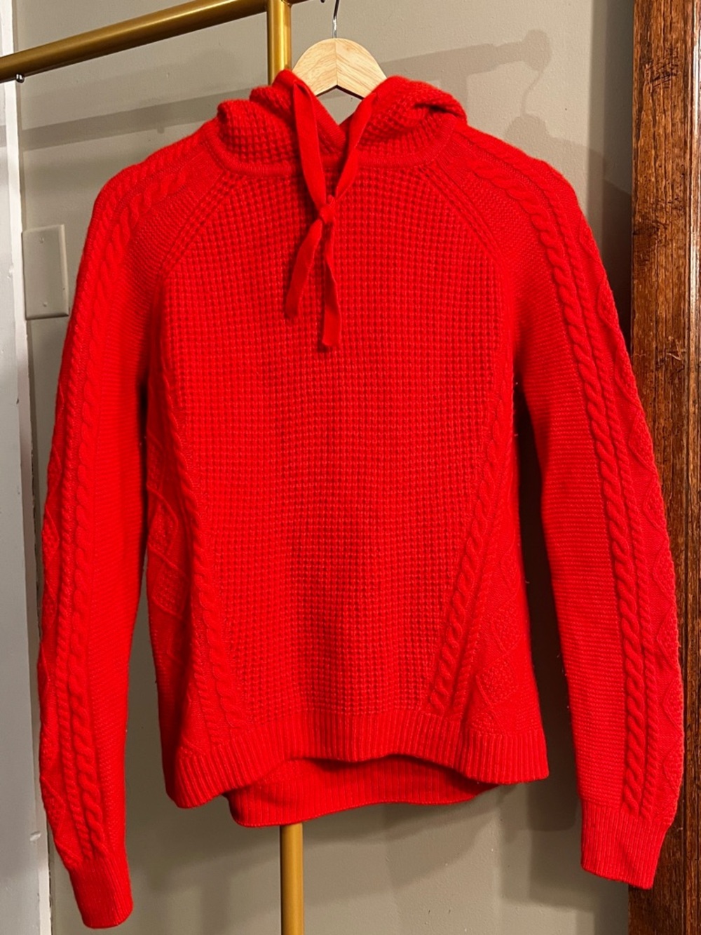 Krimson Klover Wool and Cashmere Cable Turtleneck Hoodie Sweater